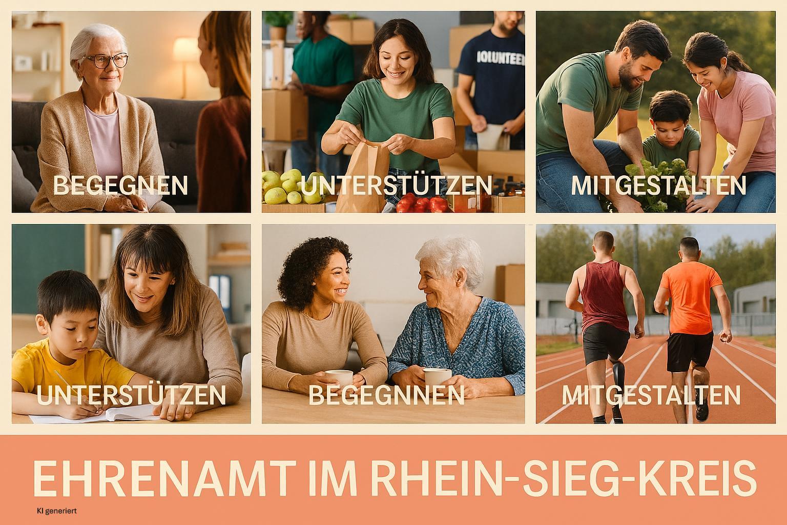 Menschen, die sich begegnen, unterstützen und helfen, ki generiert
